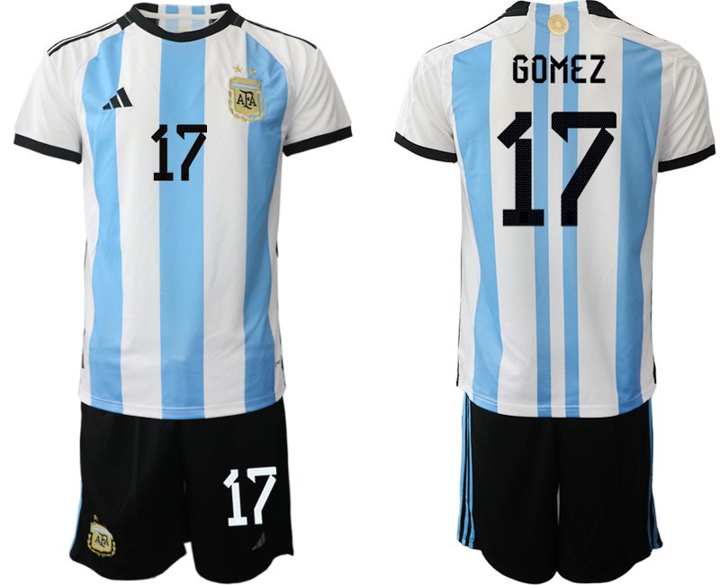 Men 2022 World Cup National Team Argentina home white 17 Soccer Jerseys